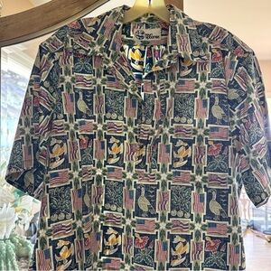 Reyn Spooner 55 cotton 45 poly Men's Multicolor Short Sleeve half button Shirt